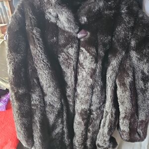 Chic Dark Brown Fur Coat